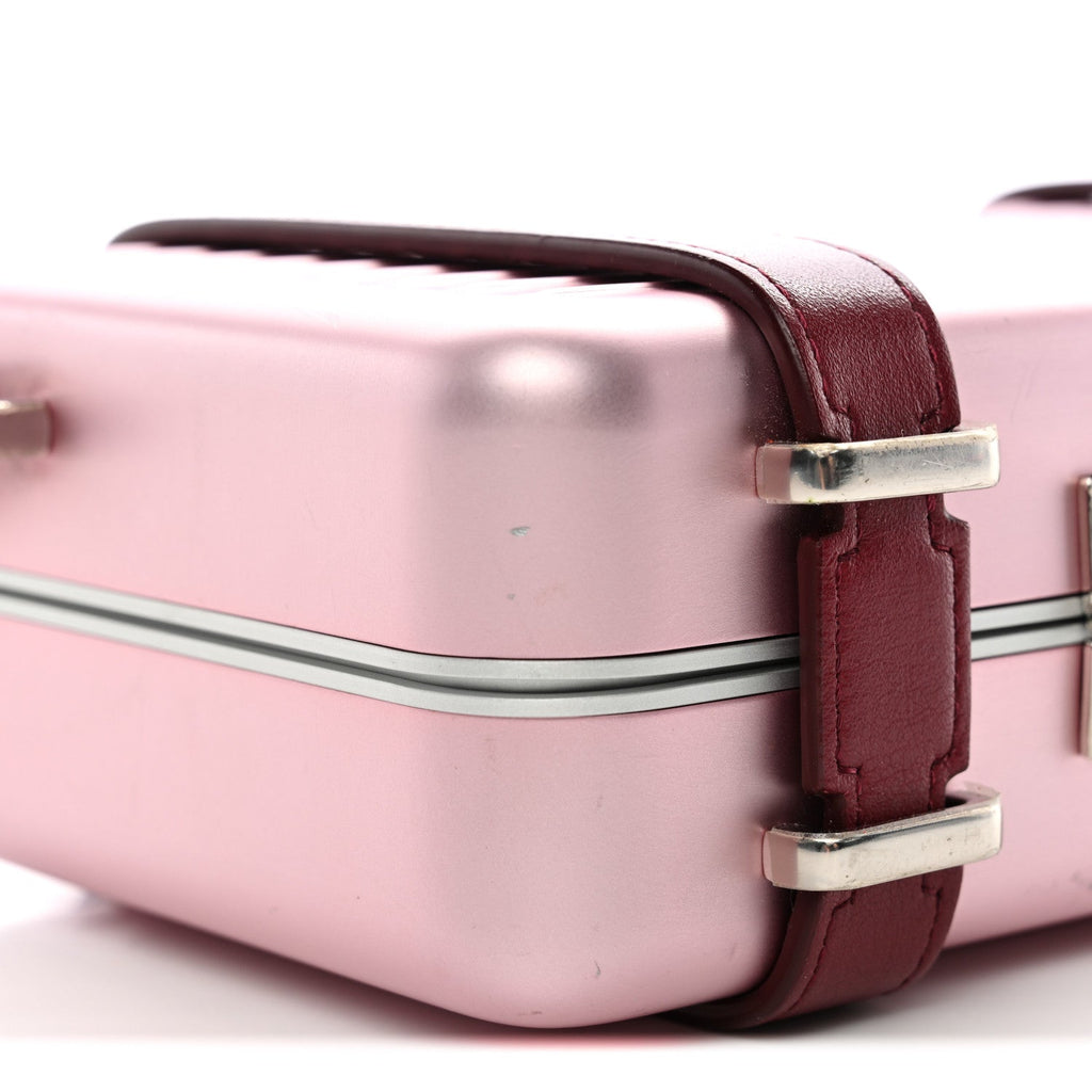 X RIMOWA Aluminum Personal Clutch On Strap Rose