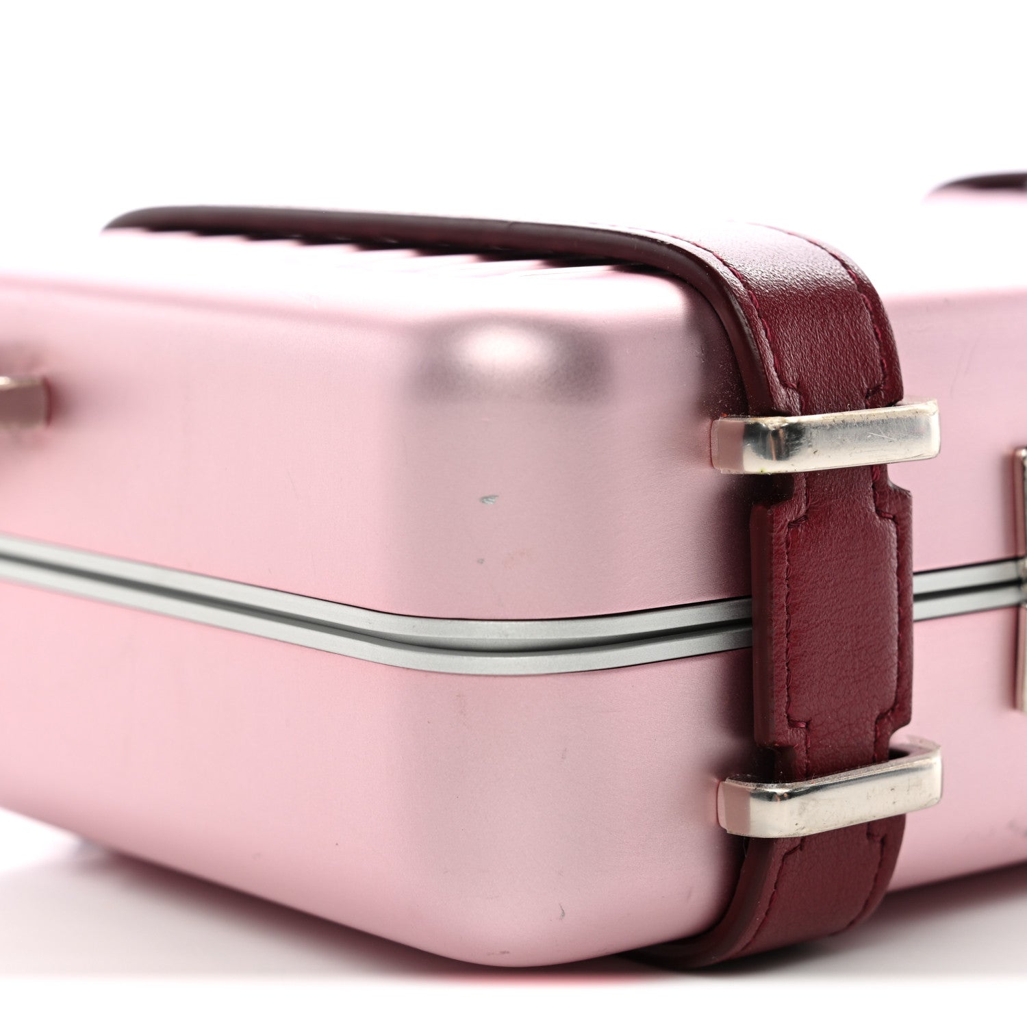X RIMOWA Aluminum Personal Clutch On Strap Rose