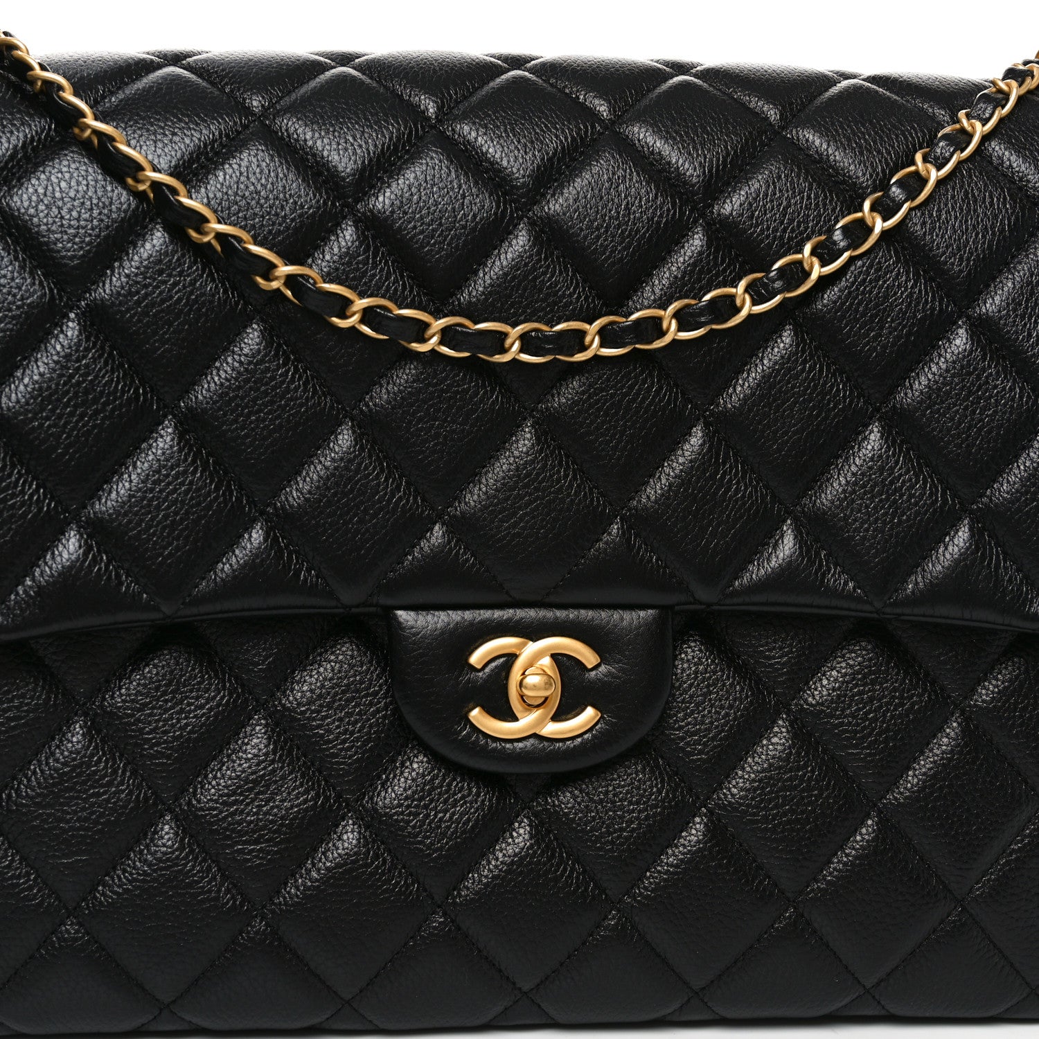 Caviar Quilted Small XXL Travel Flap Bag Black