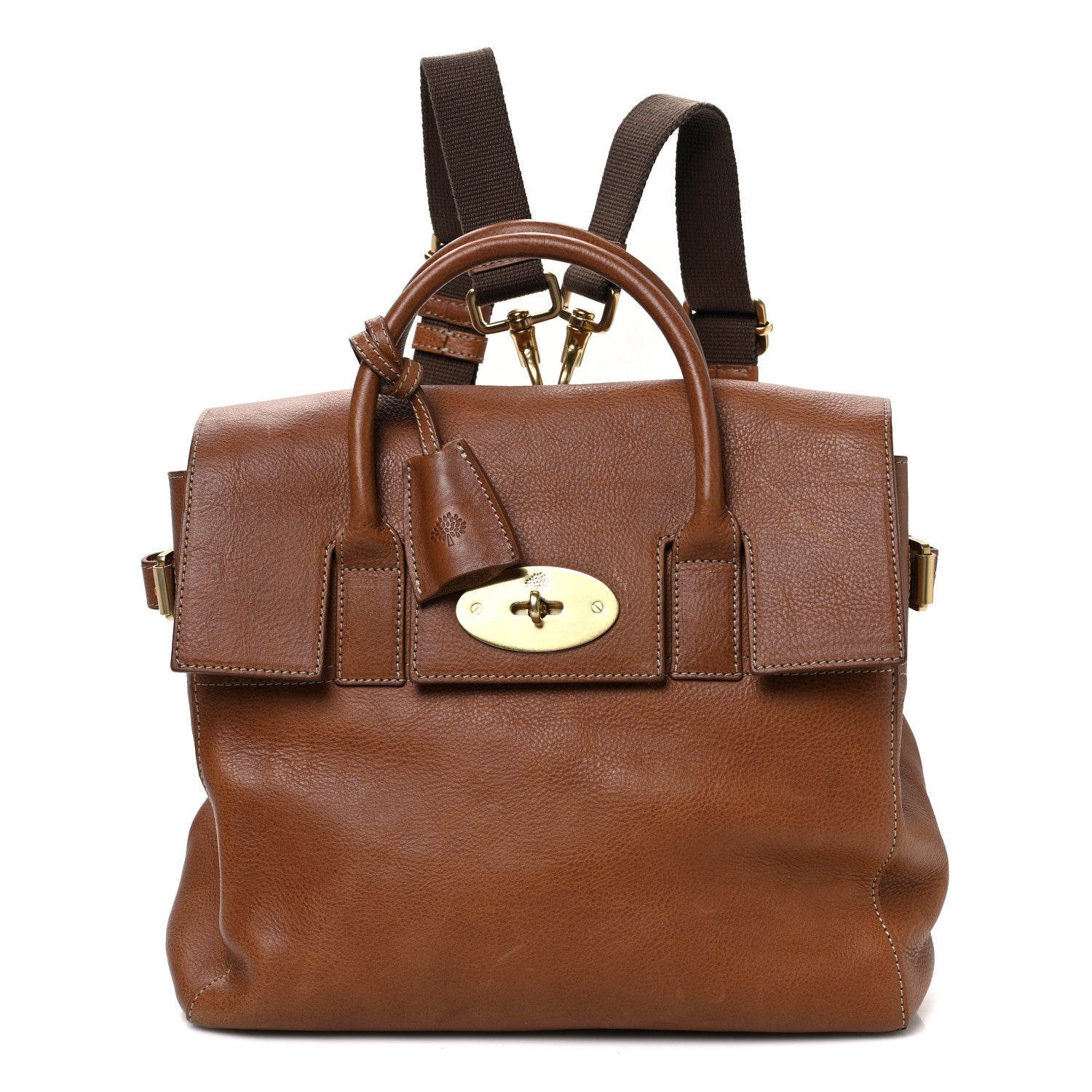 Natural Leather Cara Delevigne Convertible Satchel Oak