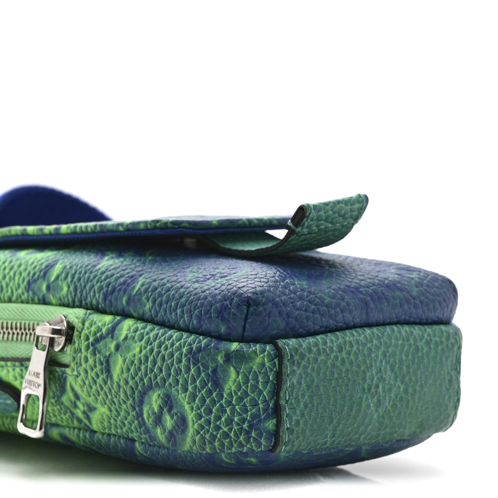 Taurillon Illusion Double Phone Case Bleu Vert
