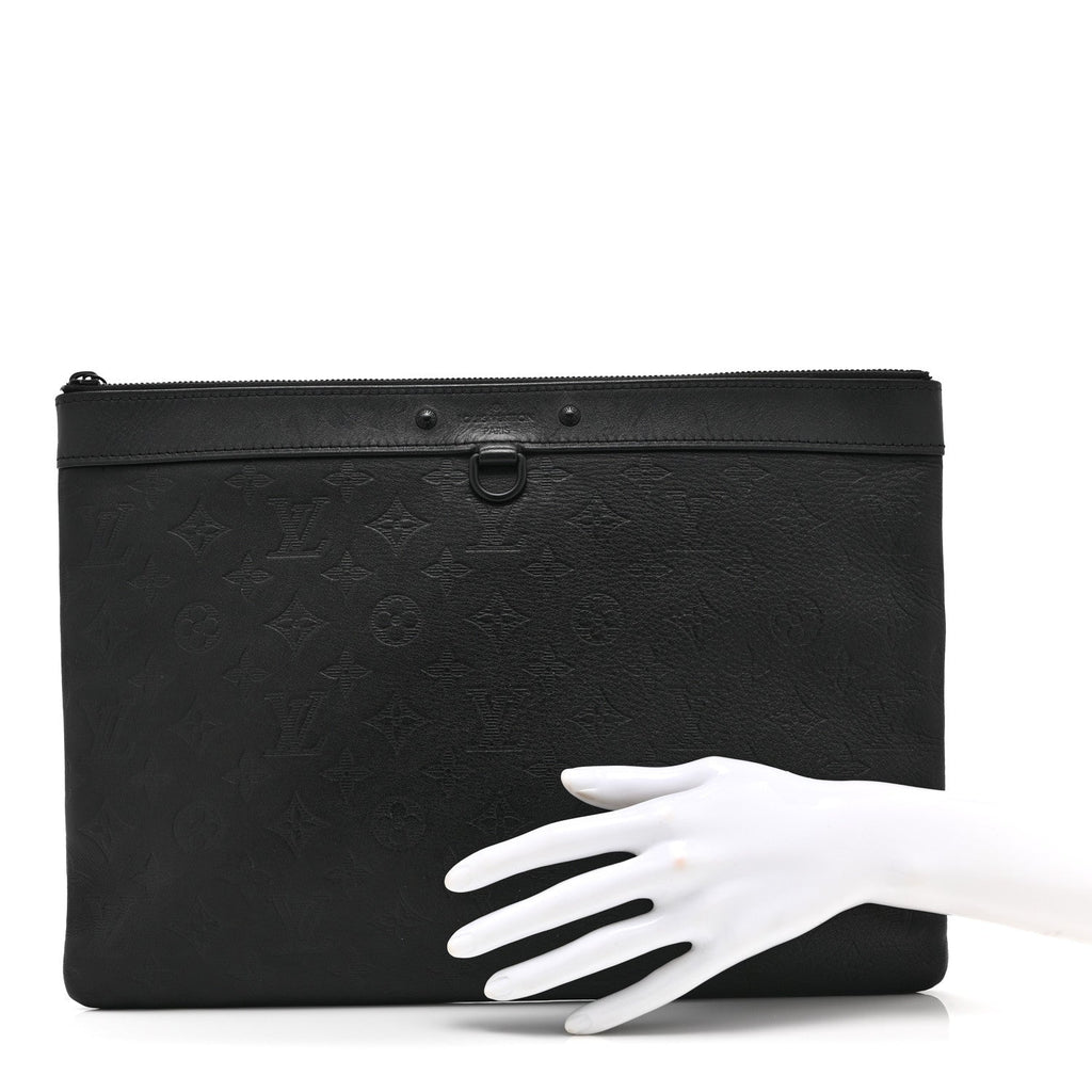 CALFSKIN MONOGRAM SHADOW DISCOVERY POCHETTE BLACK