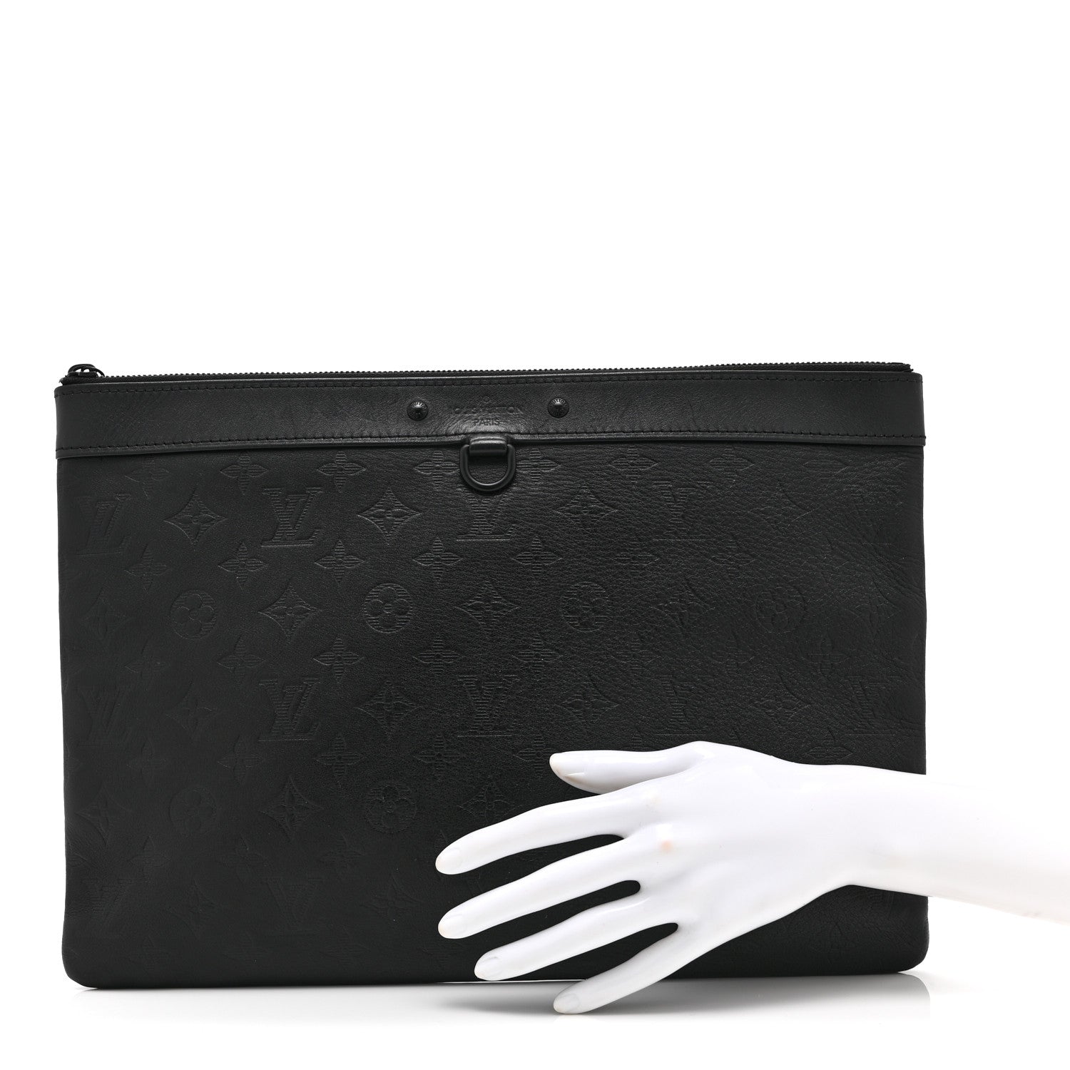 CALFSKIN MONOGRAM SHADOW DISCOVERY POCHETTE BLACK