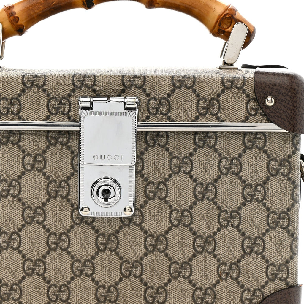 GG SUPREME MONOGRAM GLOBE-TROTTER BEAUTY CASE BROWN
