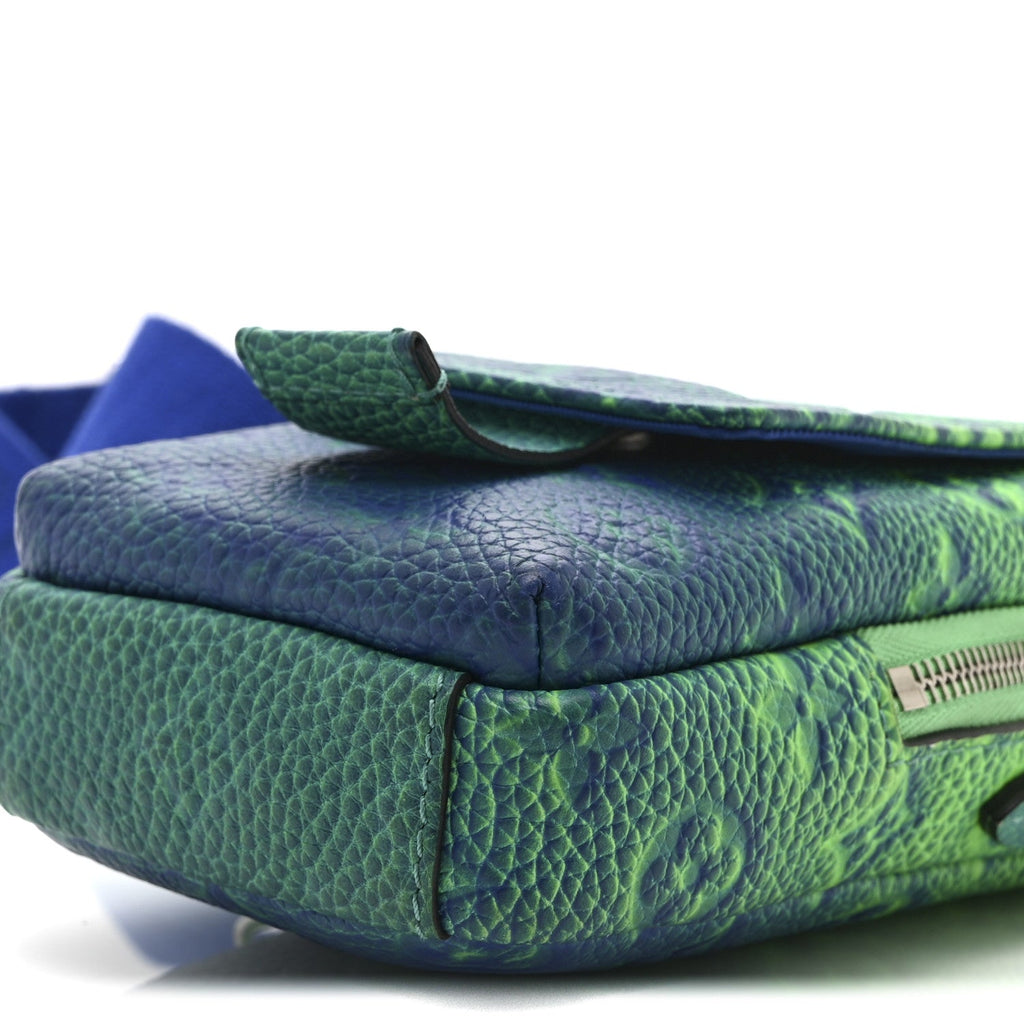 Taurillon Illusion Double Phone Case Bleu Vert