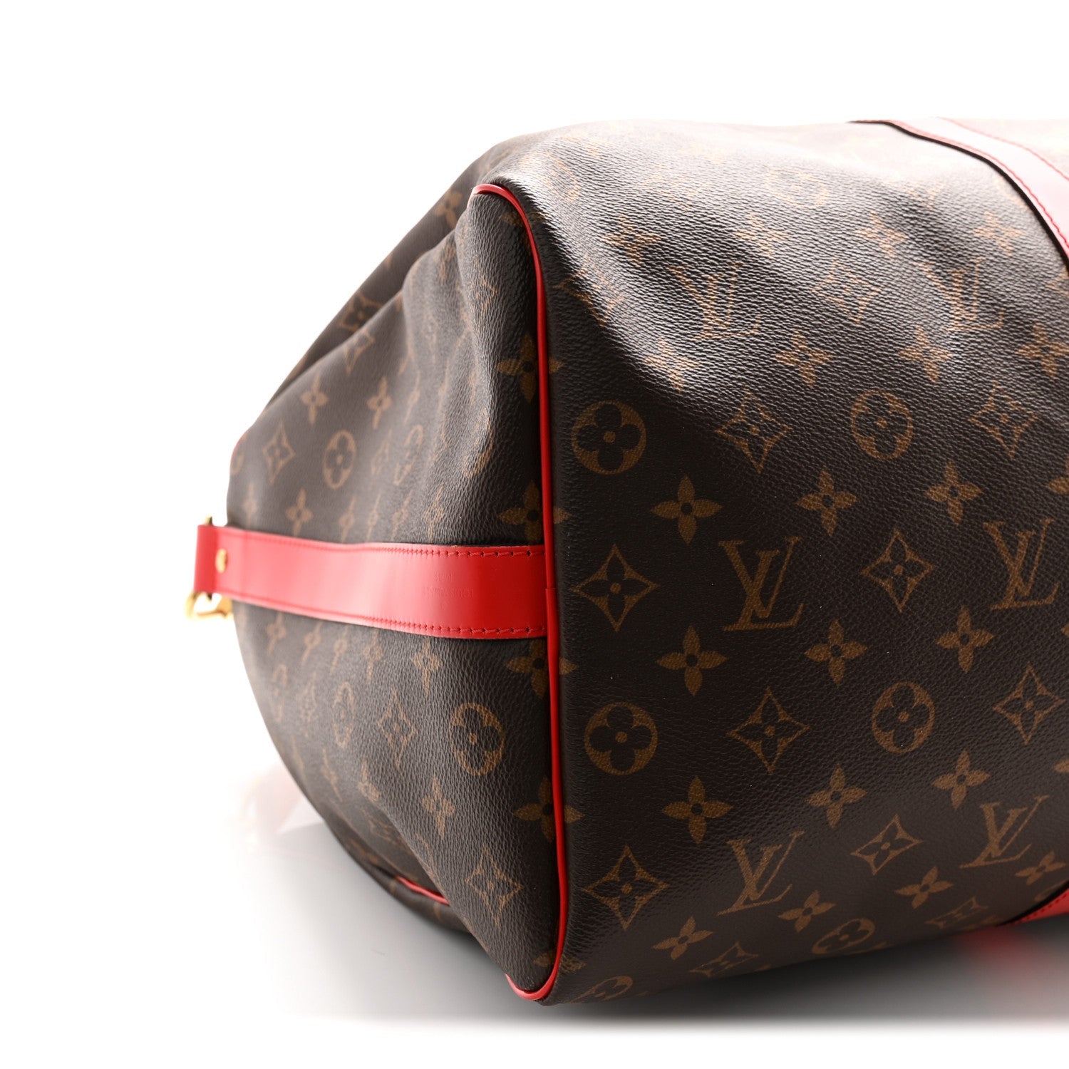 Calfskin Monogram Keepall Bandouliere 50 Coquelicot