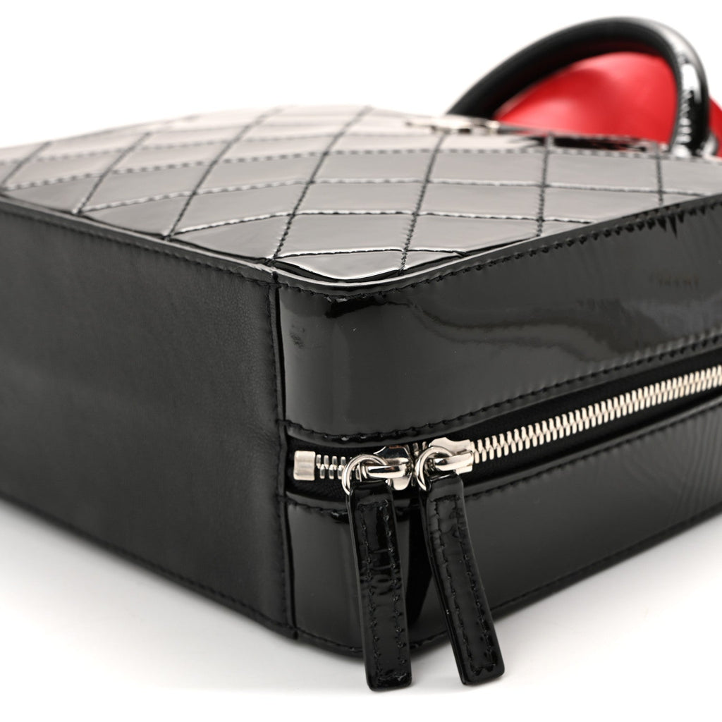 Patent Quilted Travel Kit Vanity Case Black