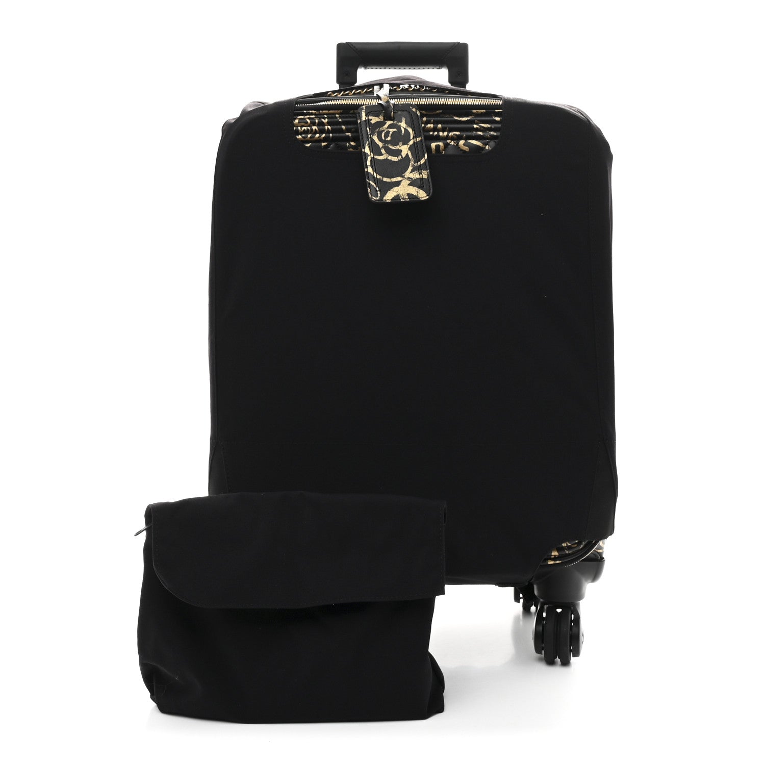 Calfskin Quilted Graffiti Trolley Black Gold