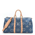 DENIM MONOGRAM NEW LV REMIX KEEPALL BANDOULIERE 45 BLUE