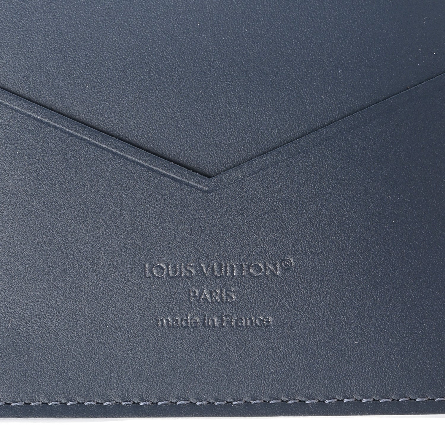 Calfskin Monogram Shadow Passport Cover Navy Blue