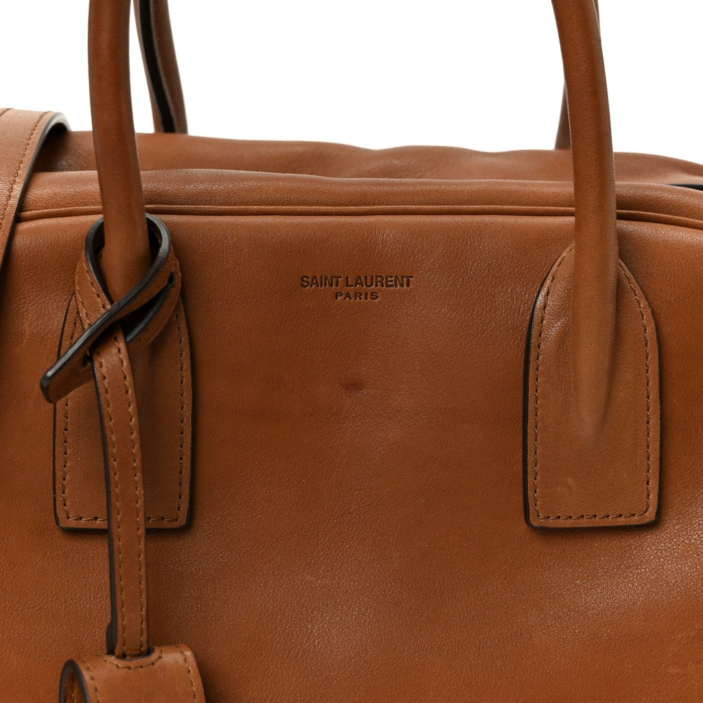CALFSKIN SMALL SAC DE JOUR BOSTON HANDLE TOASTED BROWN