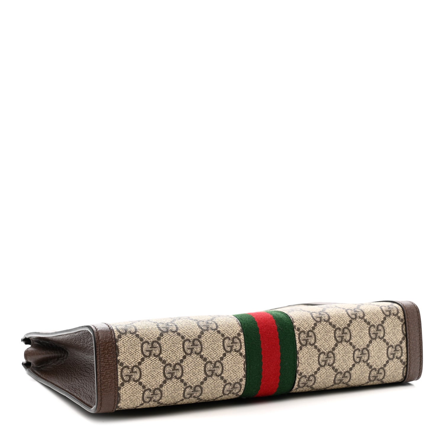 GG SUPREME MONOGRAM WEB OPHIDIA POUCH BROWN