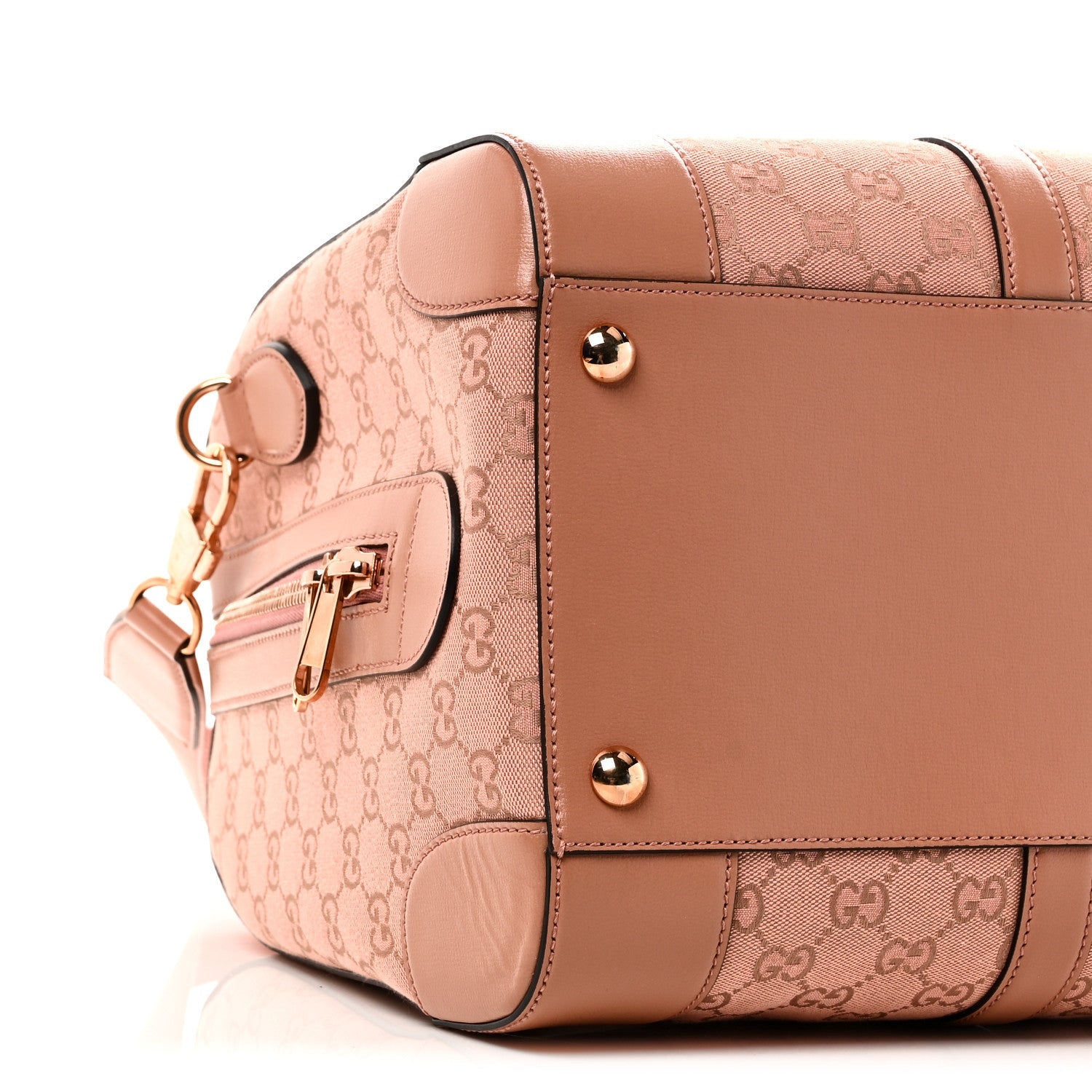 MONOGRAM AZALEA CALFSKIN SMALL RETRO INTERLOCKING G DUFFLE BAG CLOCHE ROSE PINK