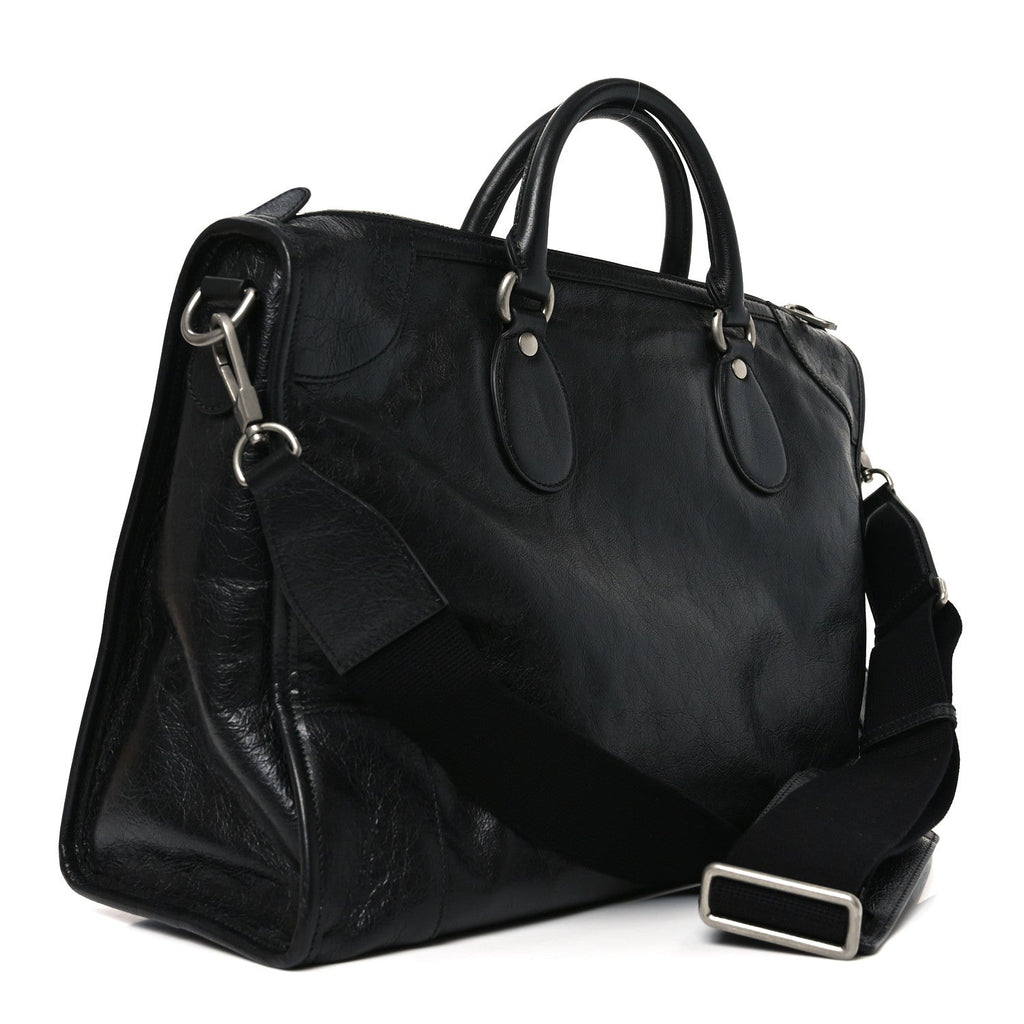 FLUFFY CALFSKIN MORPHEUS WEEKENDER DUFFLE BLACK