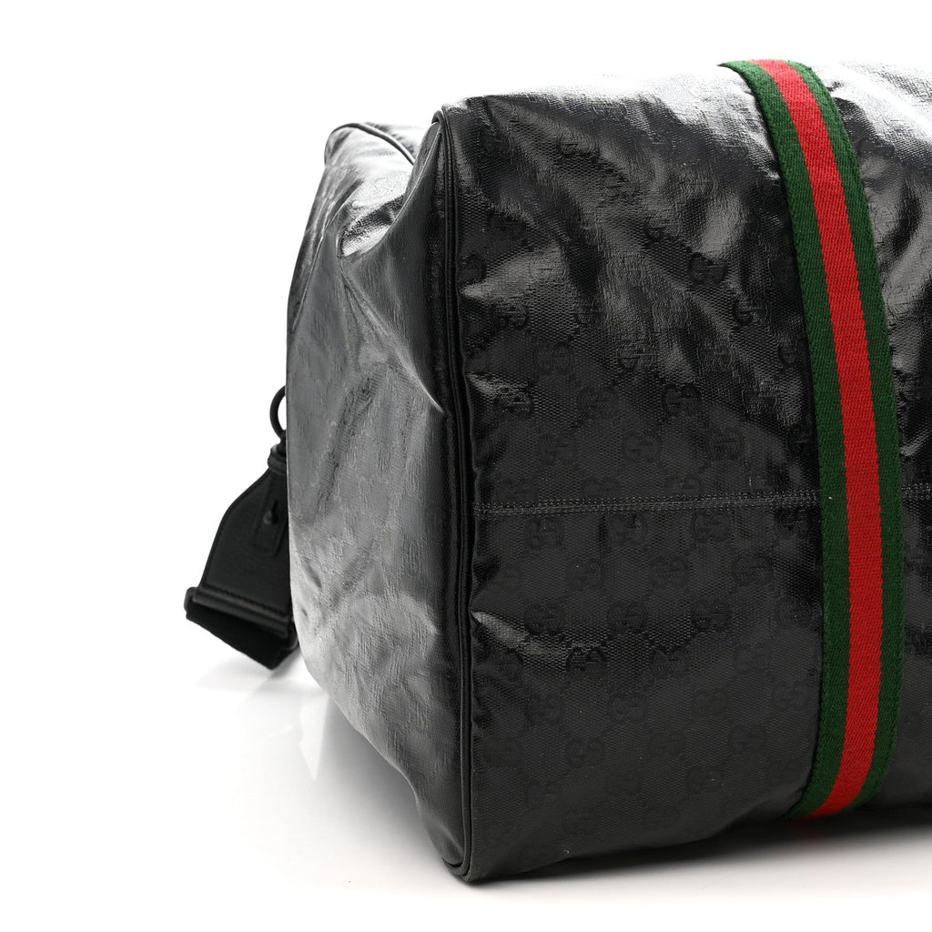 CRYSTAL MONOGRAM WEB LARGE DUFFLE BAG BLACK