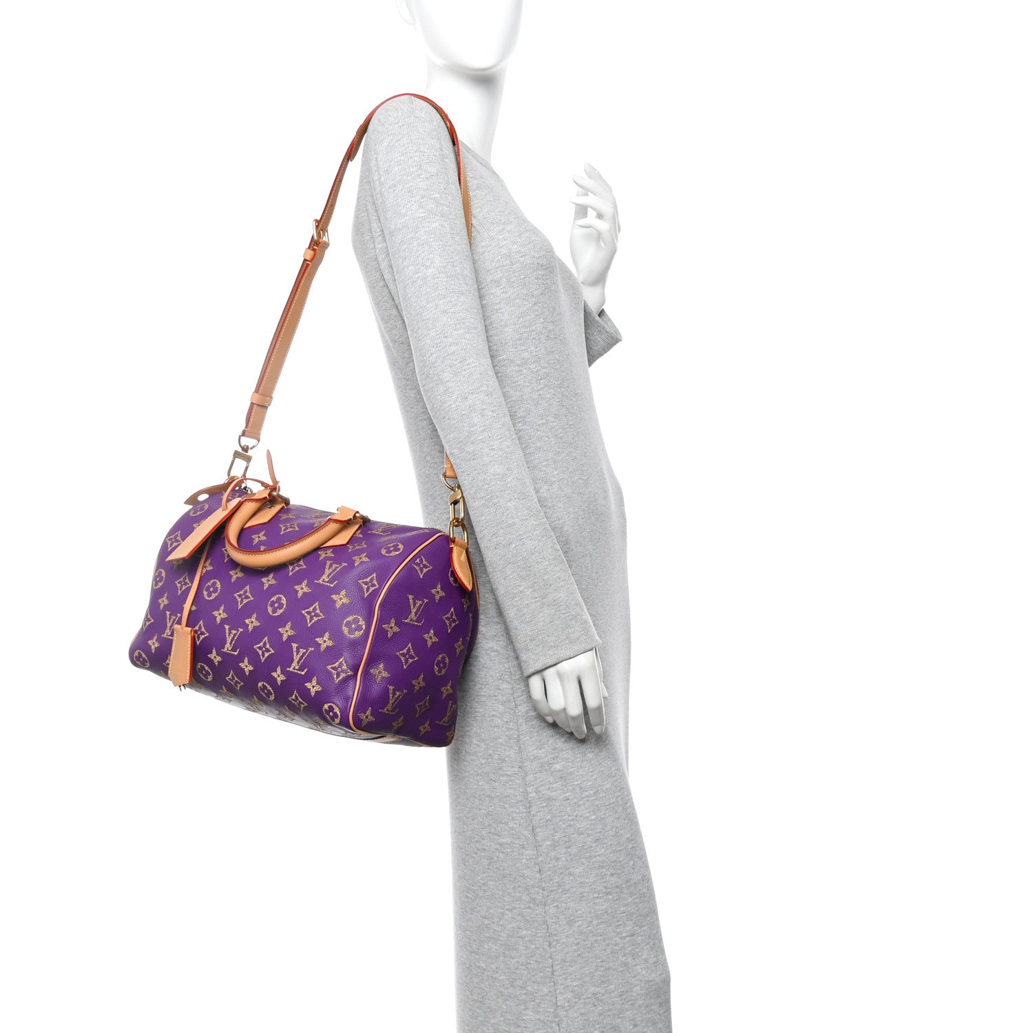 Calfskin Monogram Speedy P9 Bandouliere 30 Golden Lotus Purple