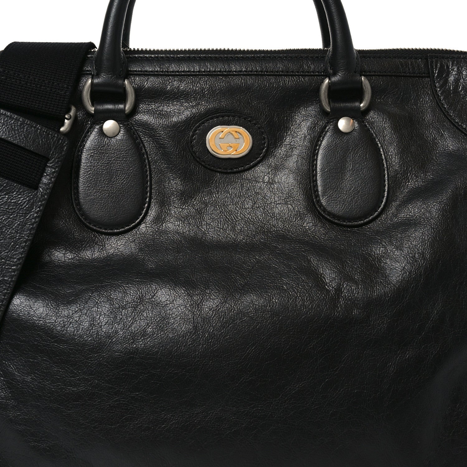 FLUFFY CALFSKIN MORPHEUS WEEKENDER DUFFLE BLACK