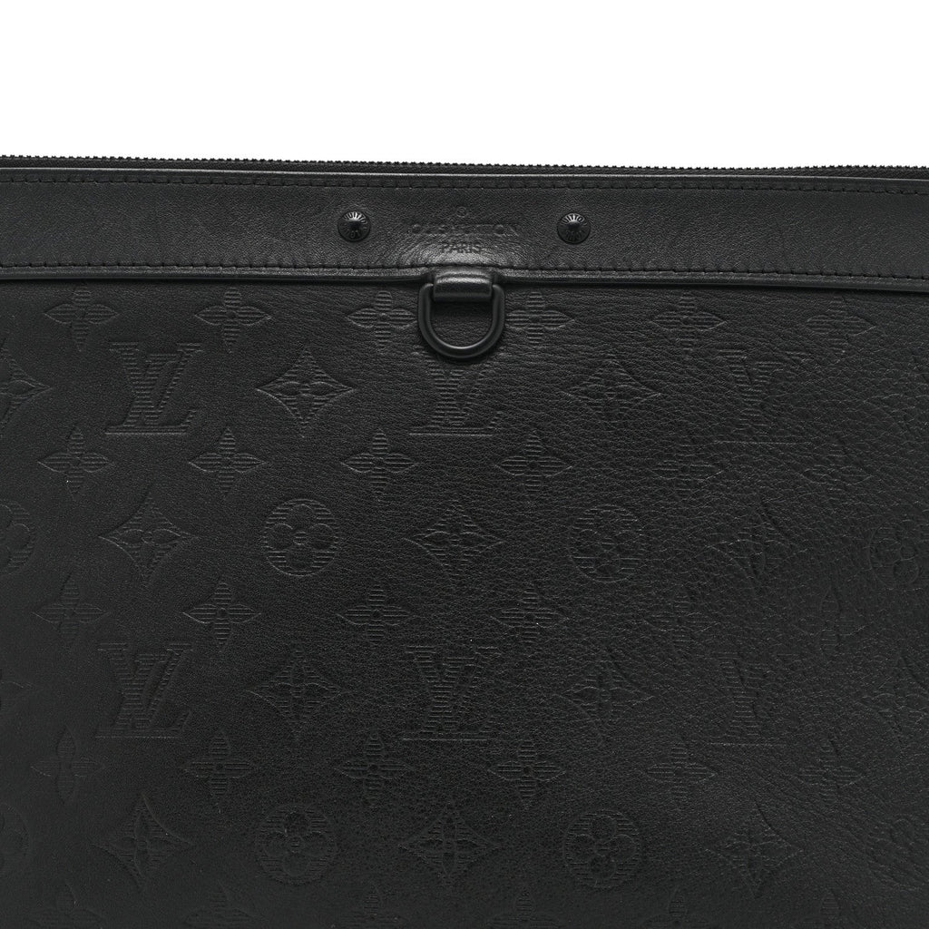 CALFSKIN MONOGRAM SHADOW DISCOVERY POCHETTE BLACK