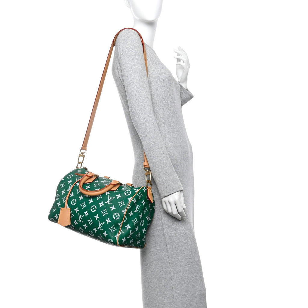 Calfskin Monogram Speedy P9 Bandouliere 30 Green