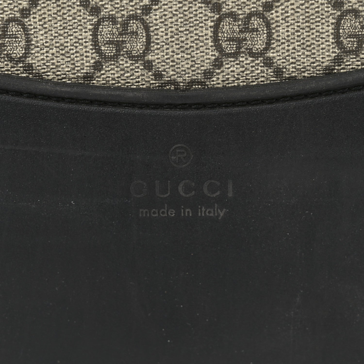 GG SUPREME MONOGRAM FOUR WHEEL SUITCASE BLACK