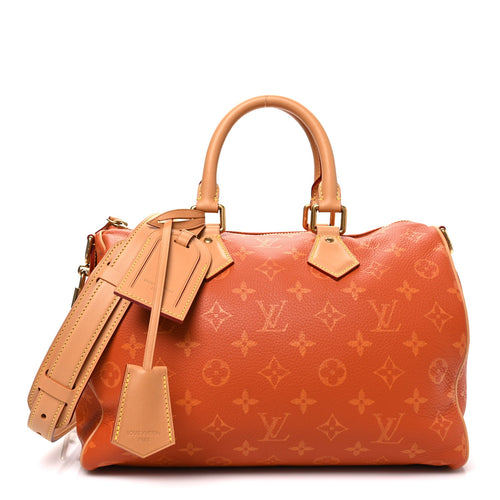 CALFSKIN MONOGRAM SPEEDY P9 BANDOULIERE 30 OCRE