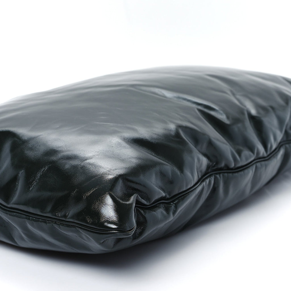 Patent Large Pillow Pouch Emerald Green