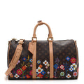 LV X TM MONOGRAM FLOWERS KEEPALL BANDOULIERE 45