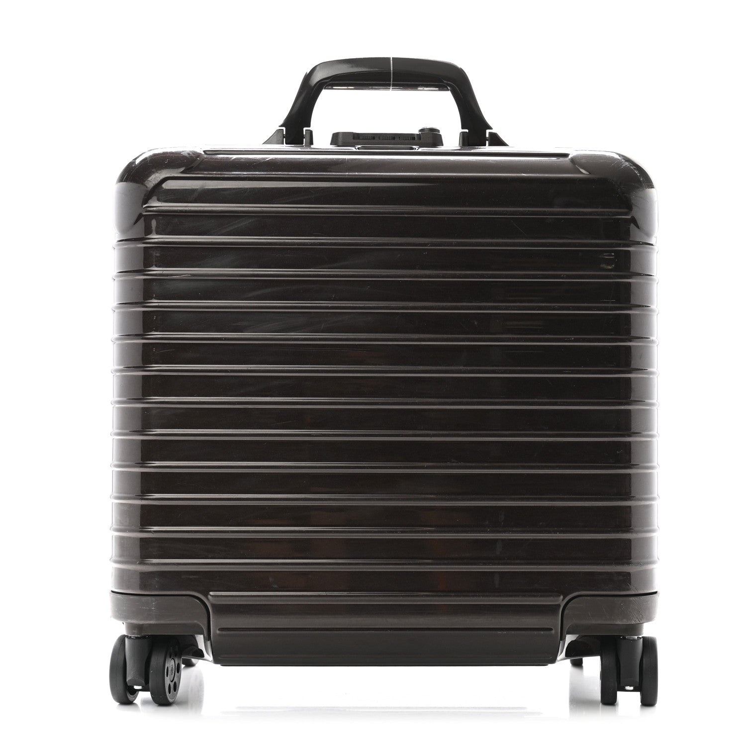 GLOSS POLYCARBONATE SUITCASE COMPACT BROWN