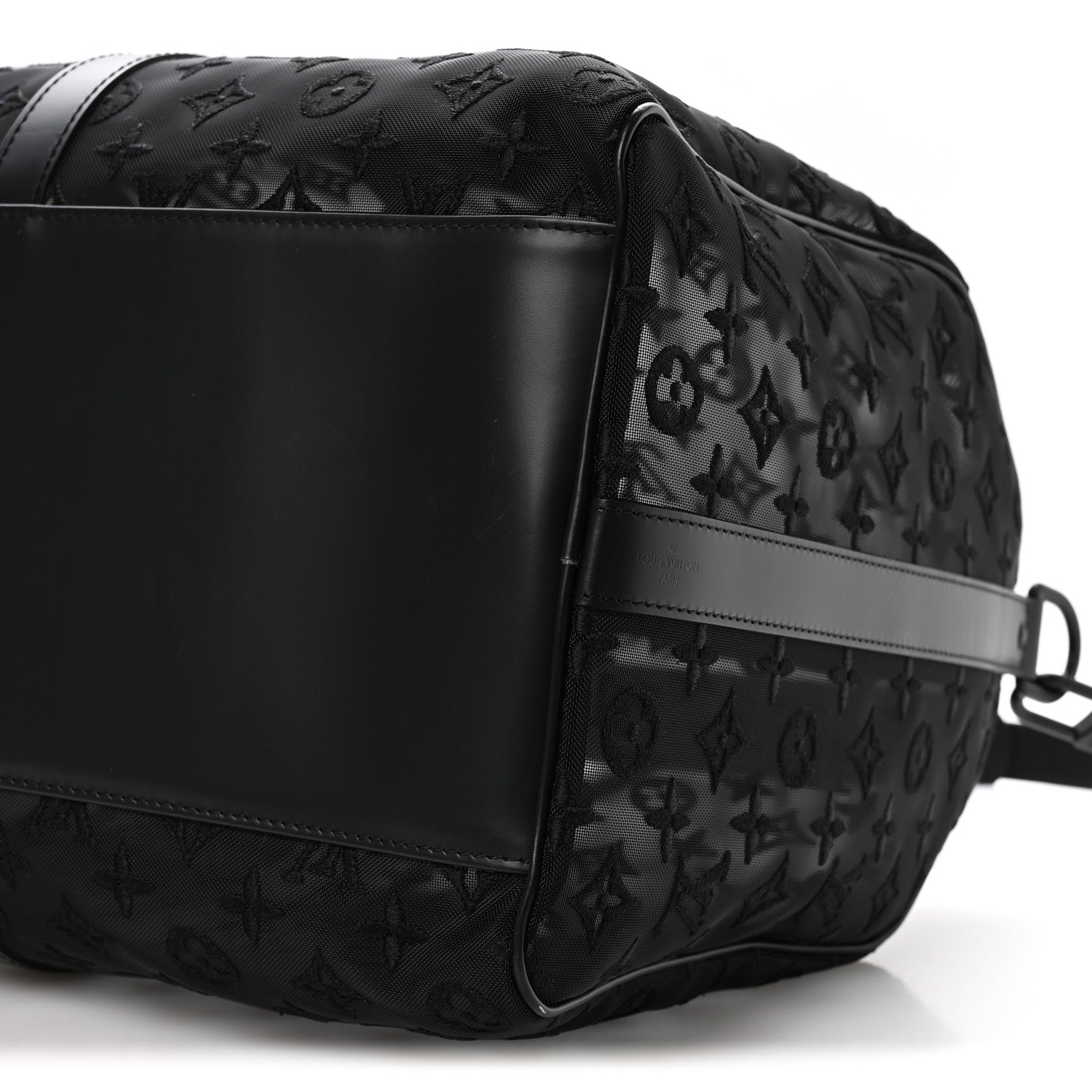 MONOGRAM SEE THROUGH KEEPALL BANDOULIERE 50 BLACK