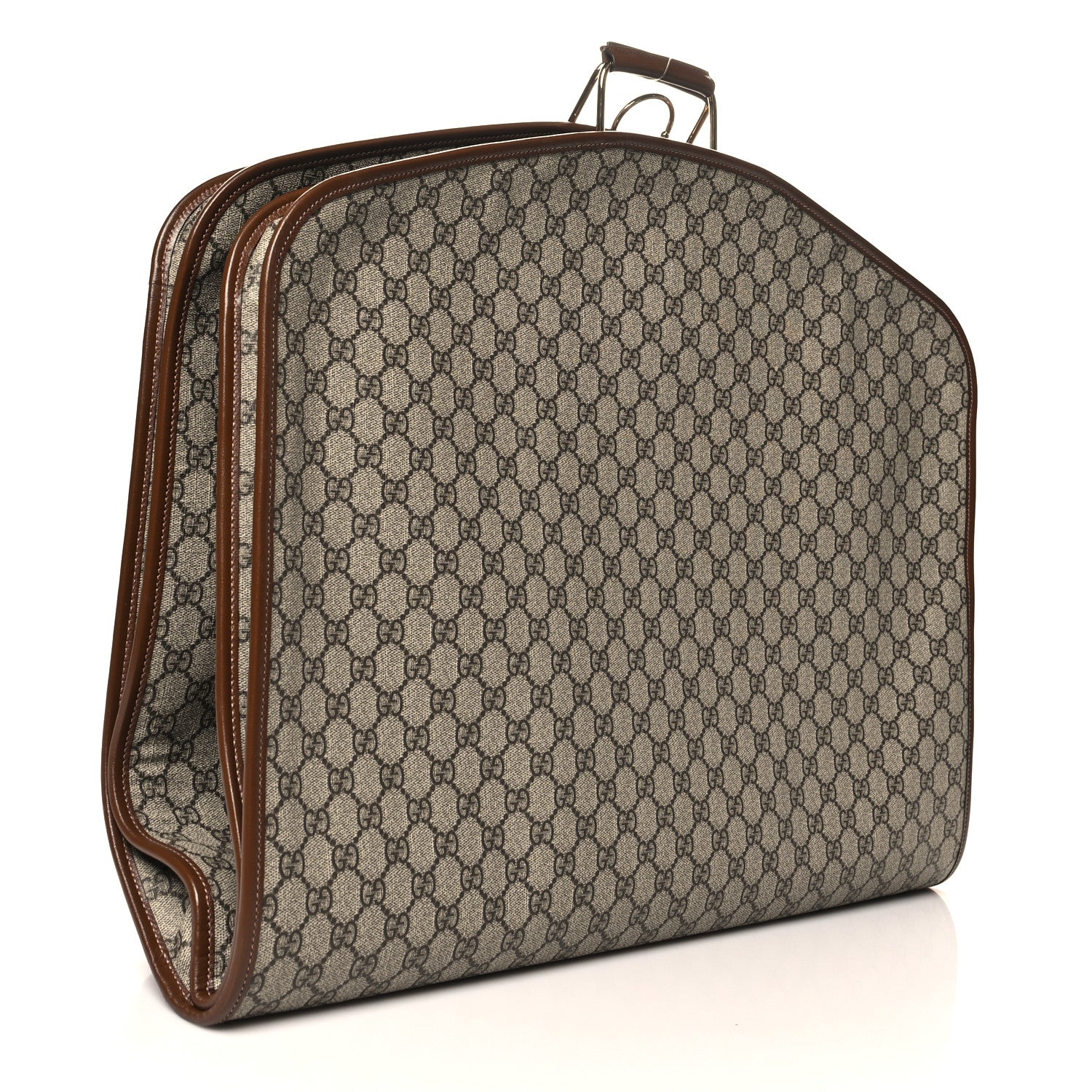GG Supreme Monogram Azalea Calfskin Retro Interlocking G Hanger Garment Bag Beige Ebony Brown Sugar
