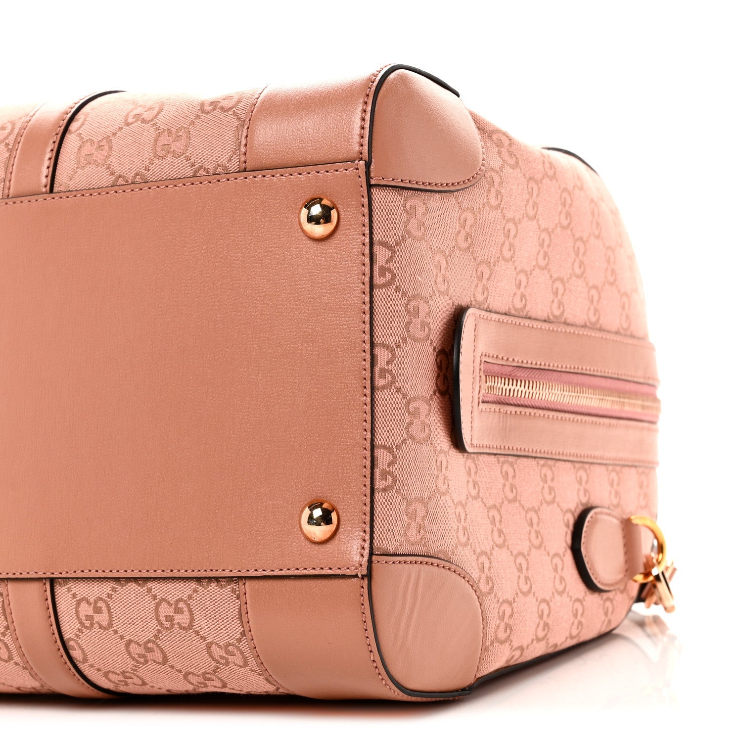 MONOGRAM AZALEA CALFSKIN SMALL RETRO INTERLOCKING G DUFFLE BAG CLOCHE ROSE PINK