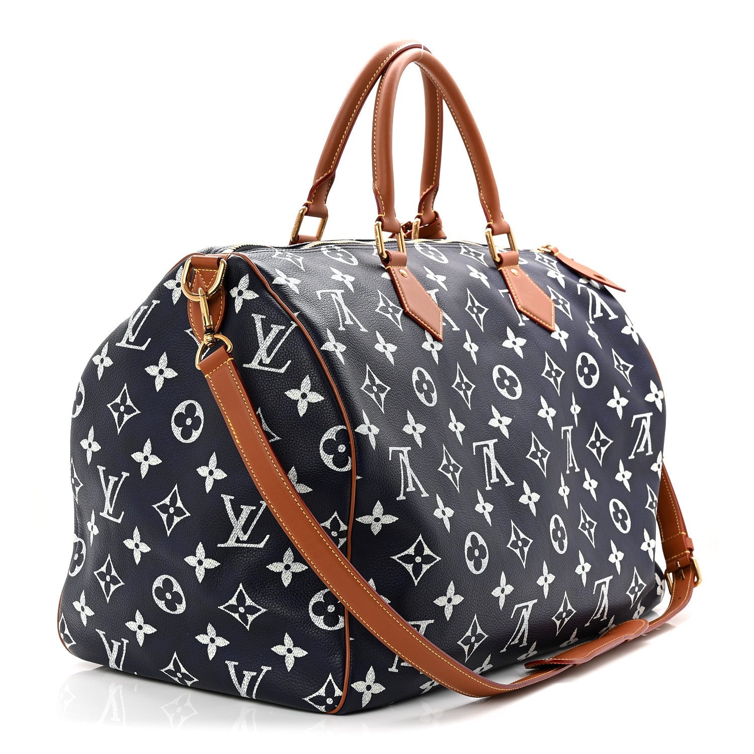 CALFSKIN MONOGRAM SPEEDY P9 BANDOULIERE 50 INDIGO