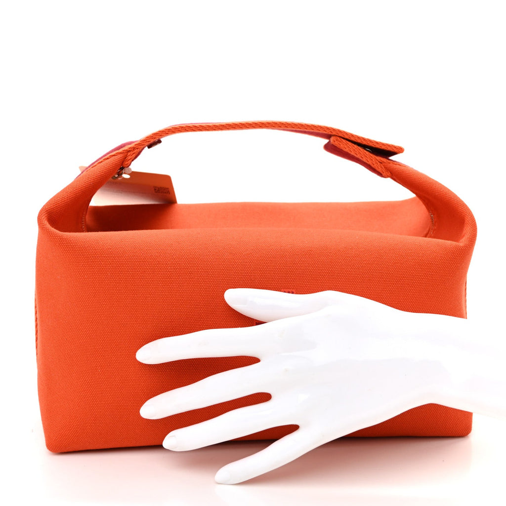 Canvas Large Bride-A-Brac Pouch Orange Feu Burgundy