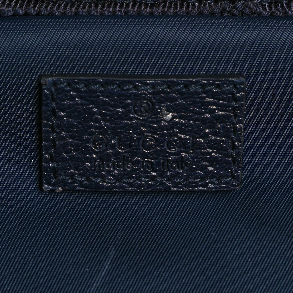GG SUPREME MONOGRAM TEXTURED DOLLAR CALFSKIN WEB LARGE SAVOY TROLLEY SUITCASE BEIGE BLUE