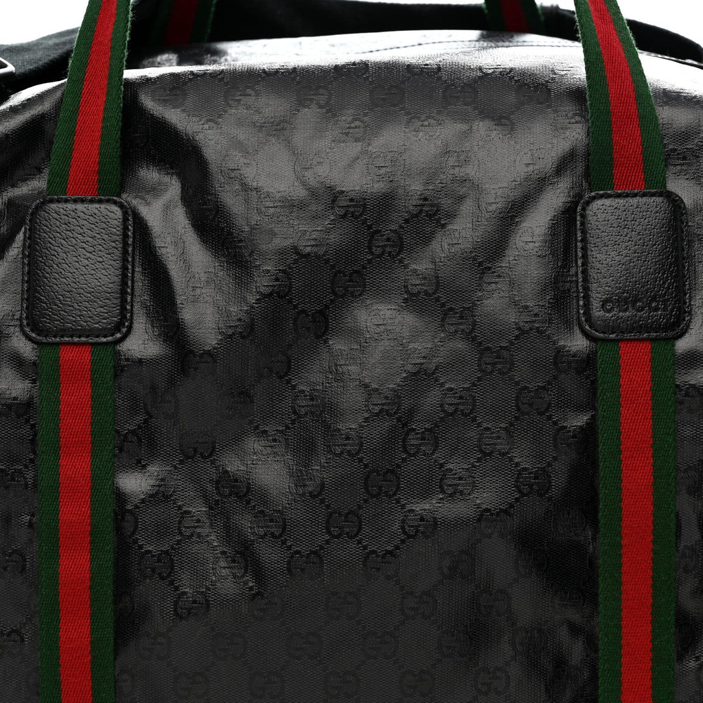 CRYSTAL MONOGRAM WEB LARGE DUFFLE BAG BLACK