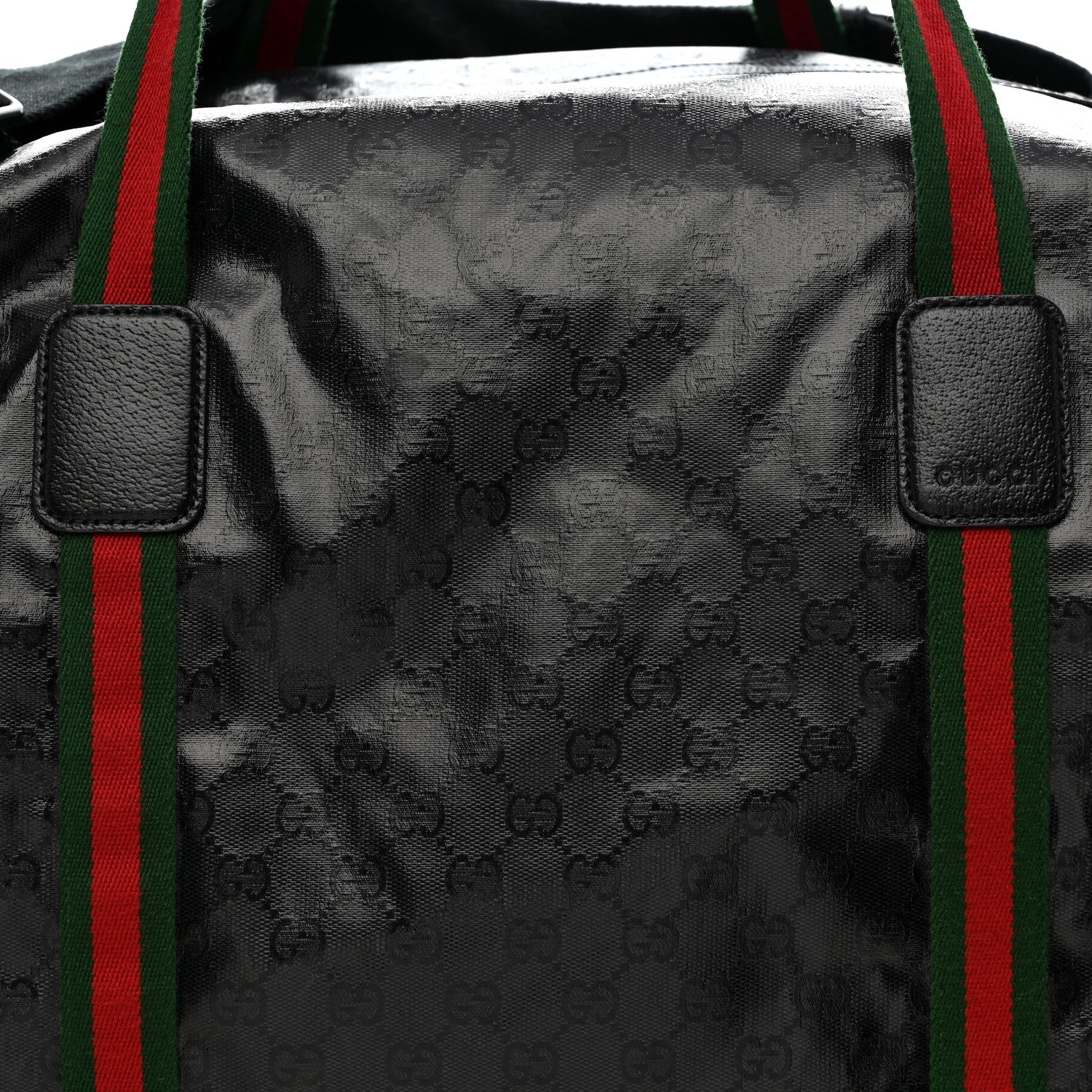 CRYSTAL MONOGRAM WEB LARGE DUFFLE BAG BLACK