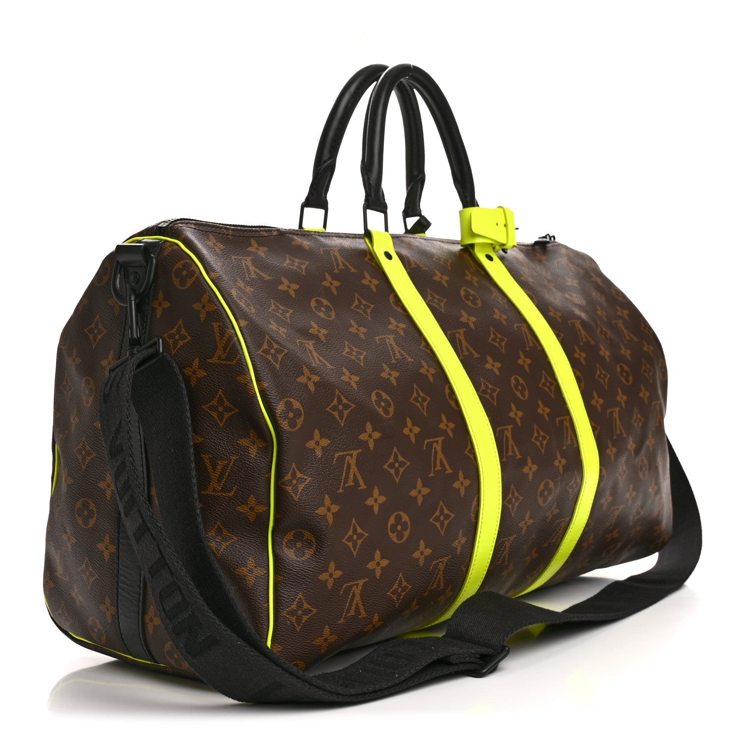 MONOGRAM MACASSAR KEEPALL BANDOULIERE 50 FLORESCENT YELLOW
