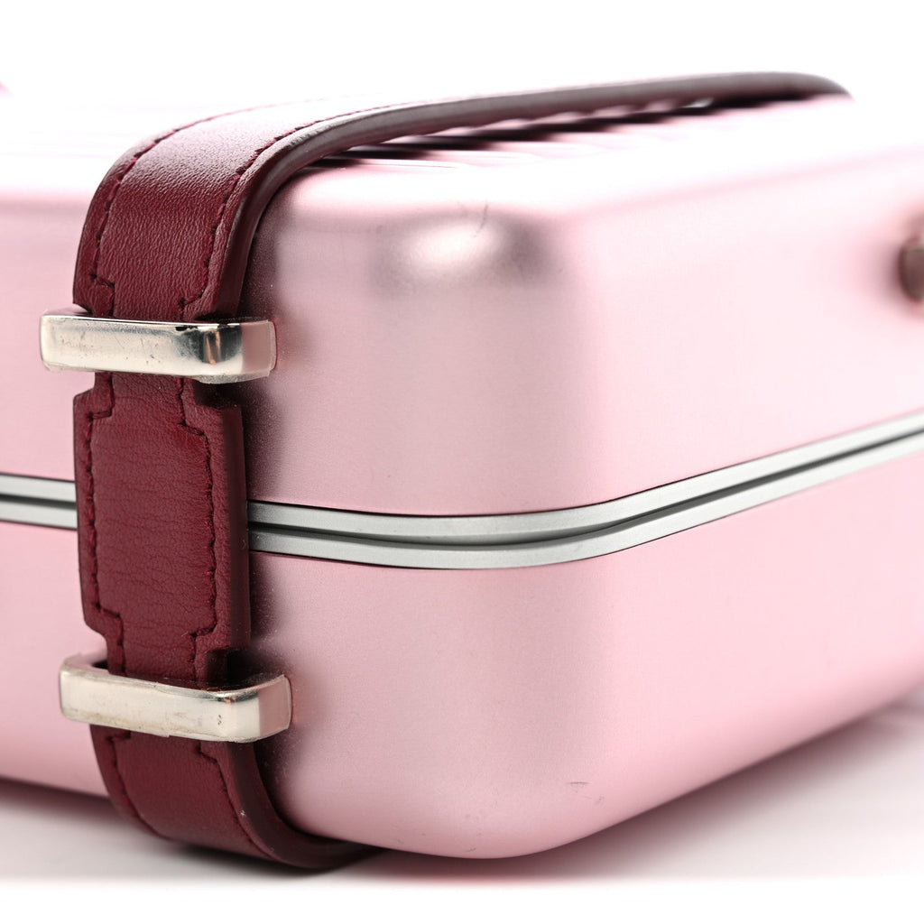 X RIMOWA Aluminum Personal Clutch On Strap Rose
