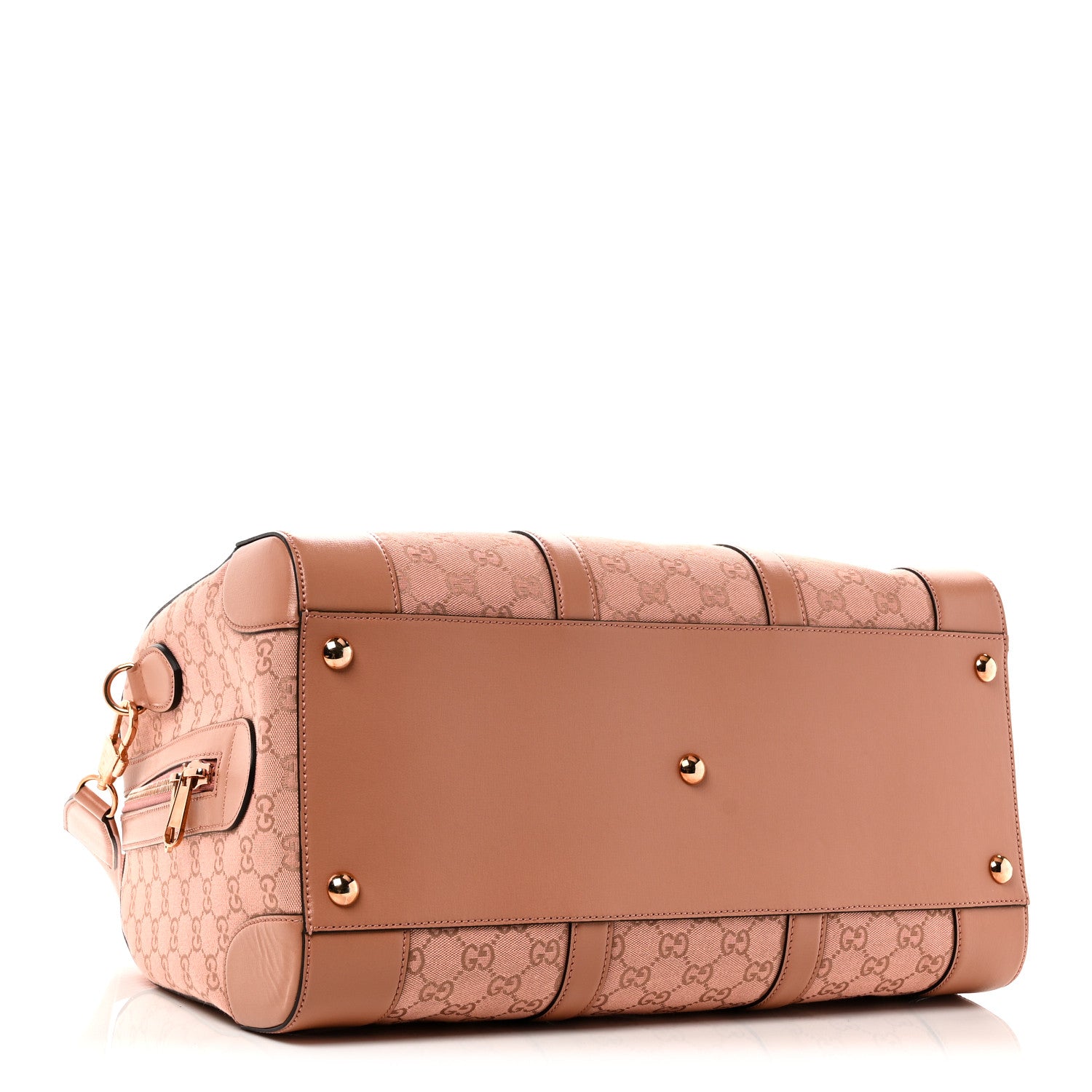 MONOGRAM AZALEA CALFSKIN SMALL RETRO INTERLOCKING G DUFFLE BAG CLOCHE ROSE PINK