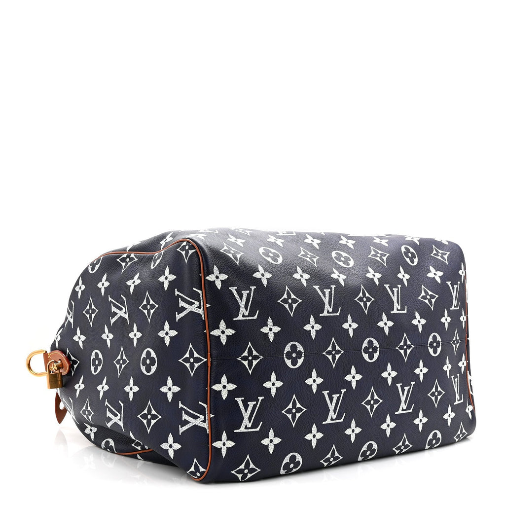 CALFSKIN MONOGRAM SPEEDY P9 BANDOULIERE 50 INDIGO