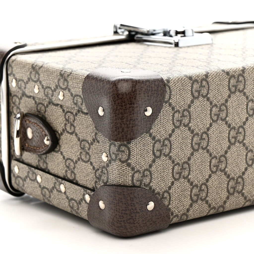 GG SUPREME MONOGRAM GLOBE-TROTTER BEAUTY CASE BROWN
