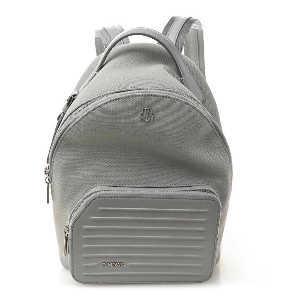 Canvas Calfskin Never Still Small Backpack Grey