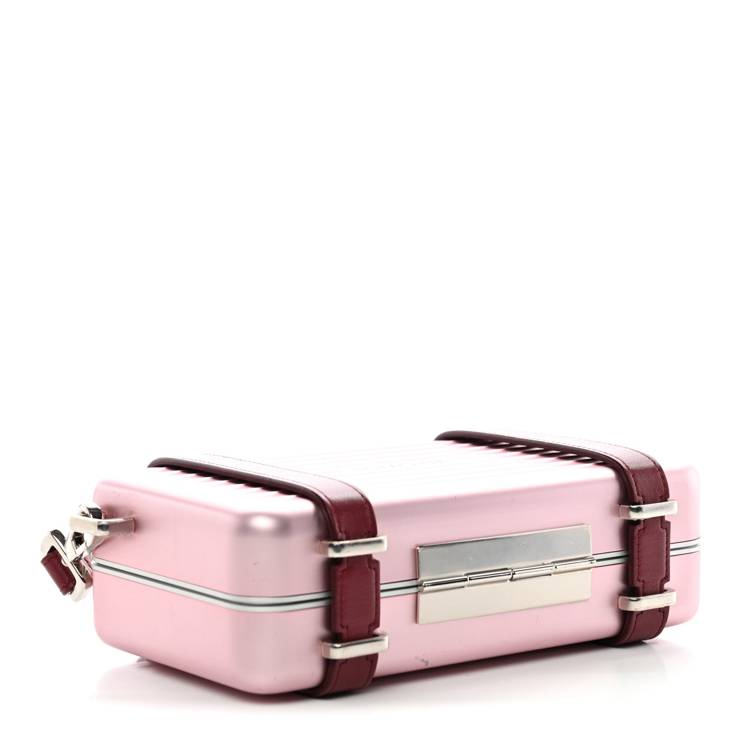 X RIMOWA Aluminum Personal Clutch On Strap Rose