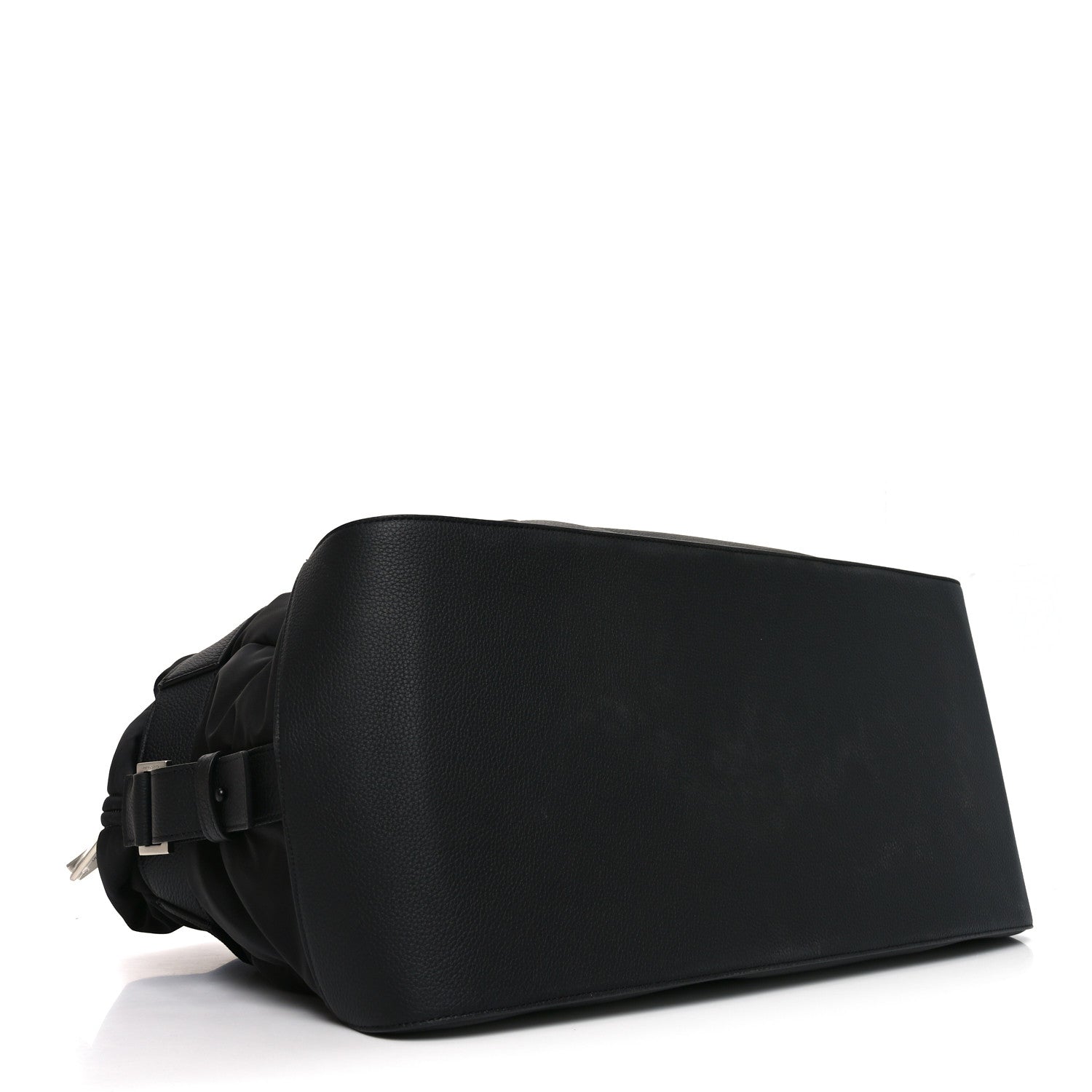 Nylon Calfskin Cut Out Duffle Bag Black