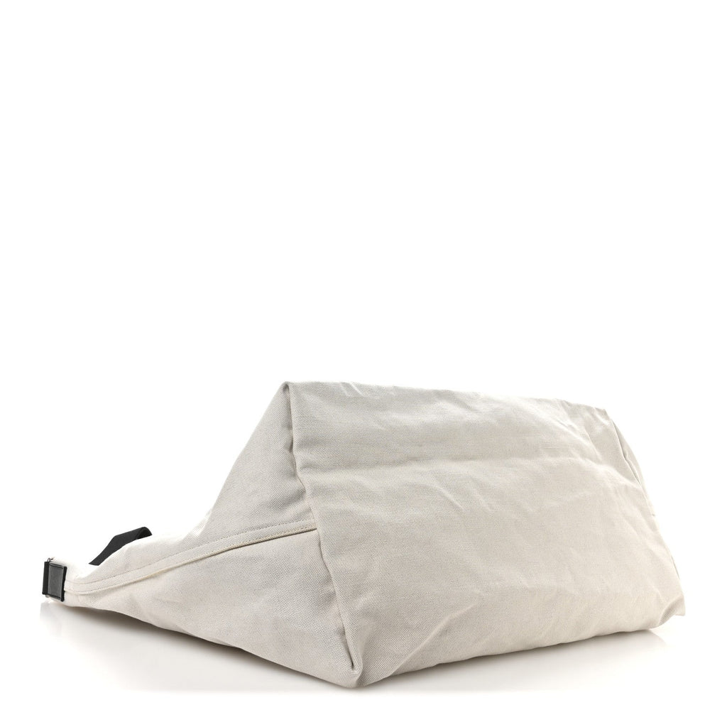Linen Calfskin Rive Gauche Maxi Tote Grege et Noir