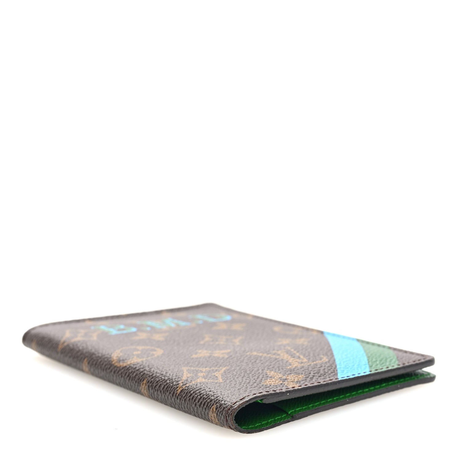 Monogram My LV Heritage Passport Cover Blue Green