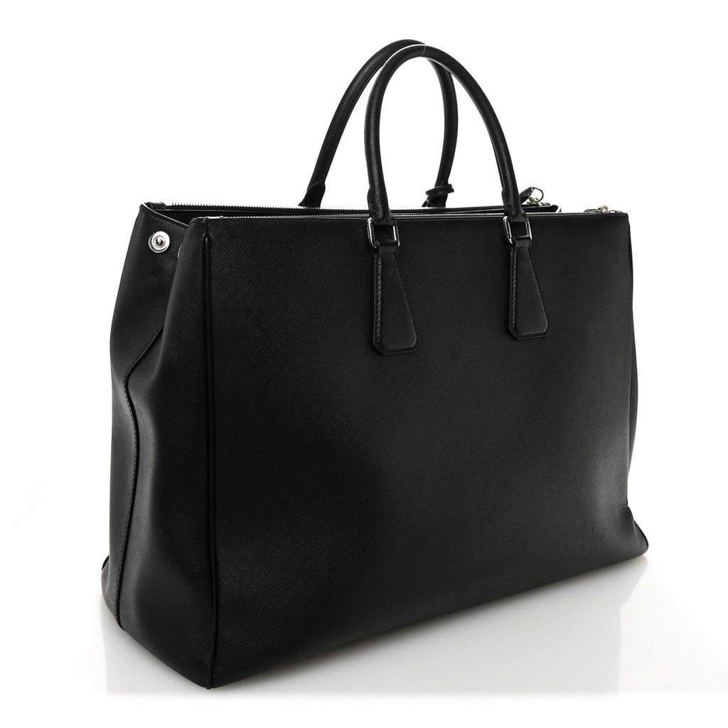 Saffiano Travel Extra Large Galleria Double Zip Black