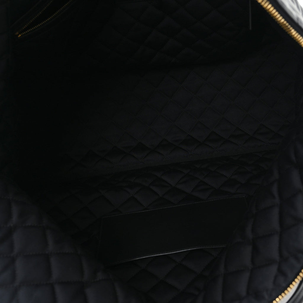 Calfskin Quilted ES Giant Travel Bag Black
