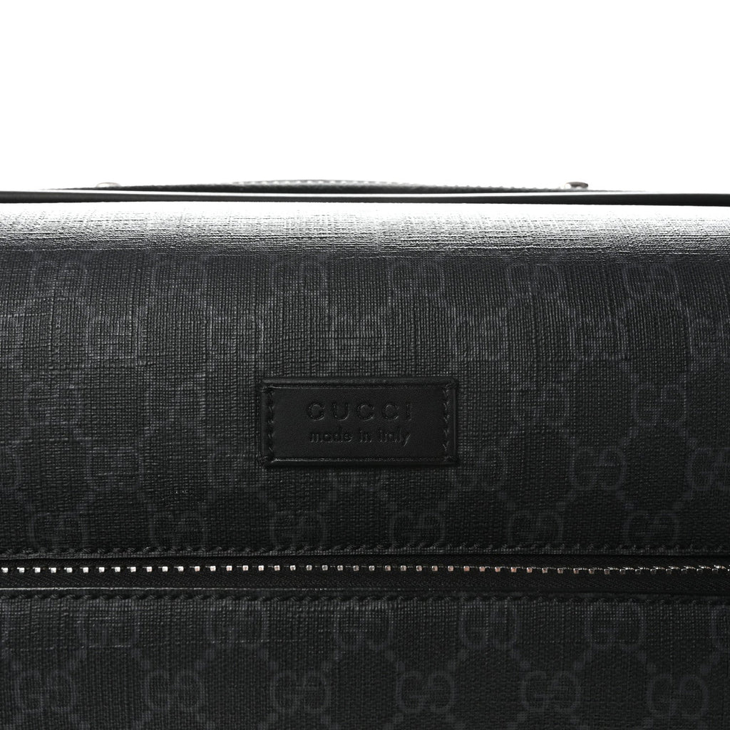 GG SUPREME MONOGRAM GRAN TURISMO SUITCASE BLACK GREY