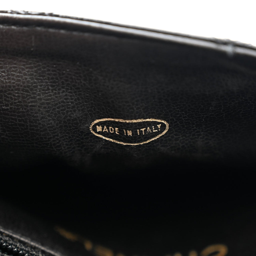 PATENT FLAP WAIST BELT BAG BLACK